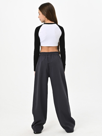 2581KG Брюки палаццо д/д (темно-серый 42(152))