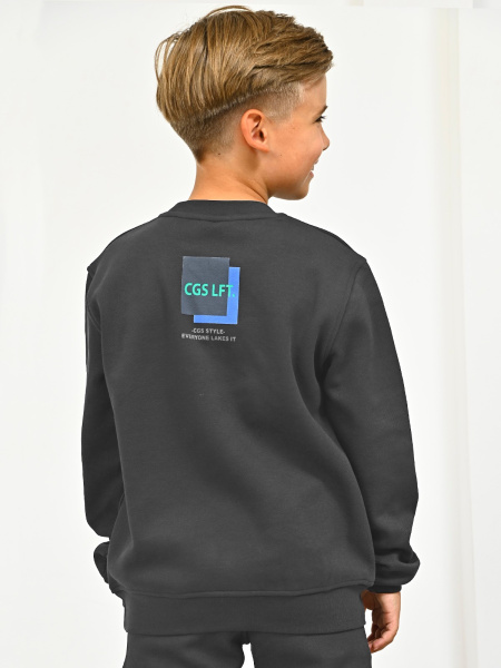 2845 Толстовка утепл. д/м (темно-серый весь размерный ряд)