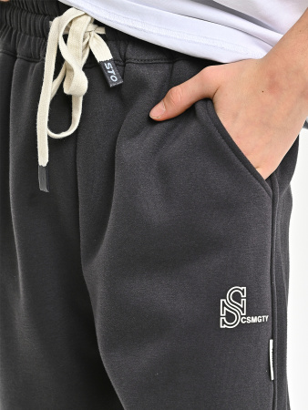 B020-8-Ch Брюки спорт утепл. д/м (темно-серый весь размерный ряд)