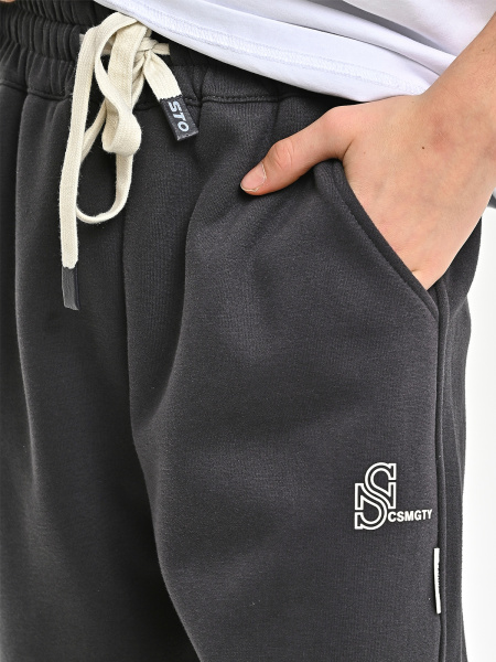 B020-8-Ch Брюки спорт утепл. д/м (темно-серый весь размерный ряд)