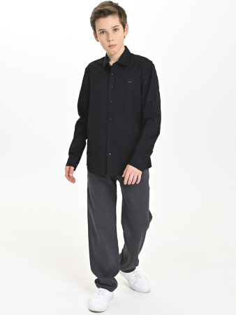 4706 Рубашка дл.р. д/м (черный весь размерный ряд)