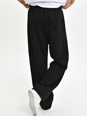 55823-Ch Брюки спорт утепл. д/м (черный весь размерный ряд)