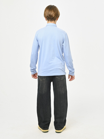 4964 Поло дл.р. д/м (голубой весь размерный ряд)