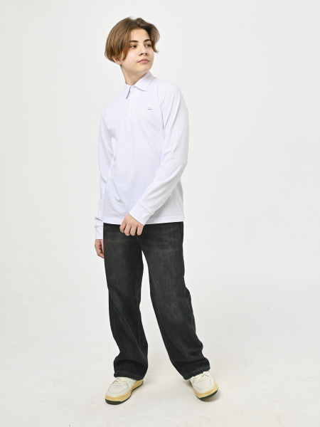 4965 Поло дл.р. д/м (белый весь размерный ряд)