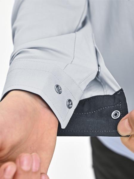 4854 Рубашка дл.р. д/м (серый весь размерный ряд)