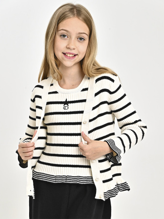 C2501-Ch Костюм тройка д/д (чёрно-белый весь размерный ряд)