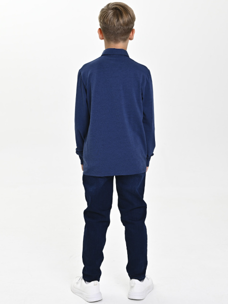 4262 Поло дл.р. д/м (синий весь размерный ряд)