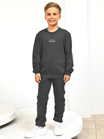 2844 Толстовка утепл. д/м (темно-серый весь размерный ряд)