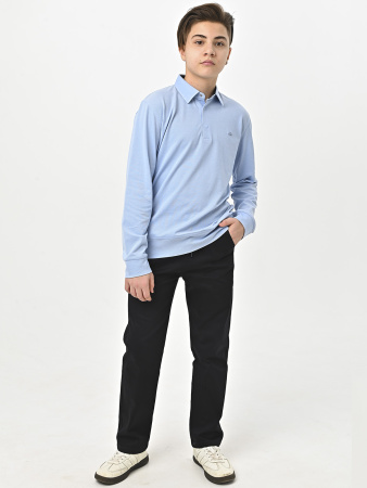 4960 Поло дл.р. д/м (голубой весь размерный ряд)