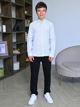 2586 Рубашка дл.р. д/м (белый,синий весь размерный ряд)