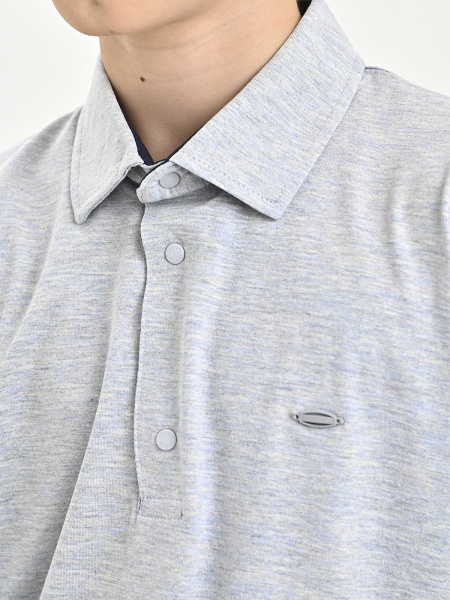 4266 Поло д/м дл.р. (серый меланж весь размерный ряд)