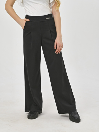 888KG Брюки палаццо д/д (черный весь размерный ряд)