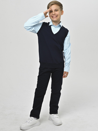 4818 Рубашка/обманка д/м (темно-синий,голубой весь размерный ряд)