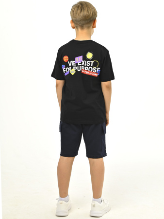 3058 Футболка д/м (черный весь размерный ряд)