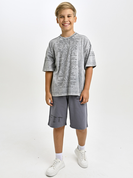 5326 Футболка оверсайз д/м (серый весь размерный ряд)