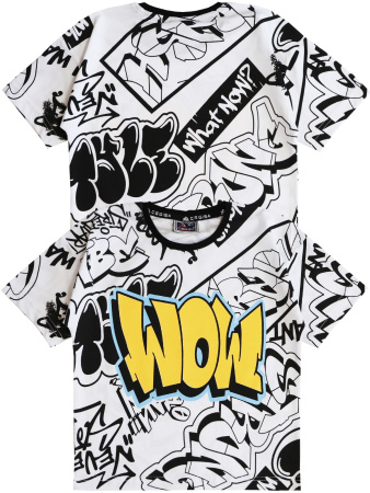 3152 Футболка д/м оверсайз (белый весь размерный ряд)