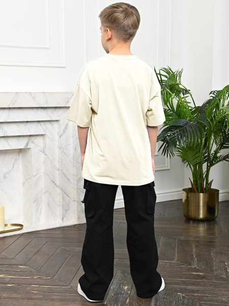 3136 Футболка д/м оверсайз (бежевый весь размерный ряд)