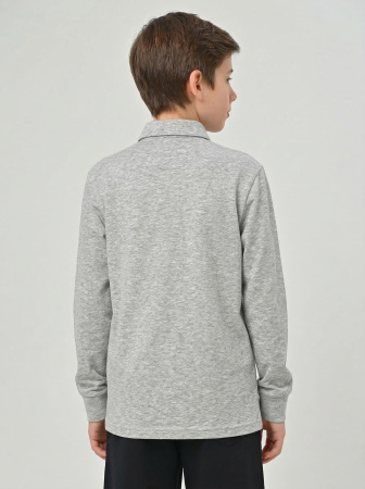 4750 Поло дл.р. д/м (серый меланж весь размерный ряд)