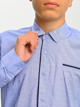 2666-1 Рубашка дл.р. д/м (ярко-голубой весь размерный ряд)