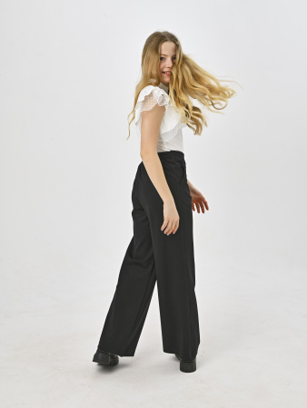 888KG Брюки палаццо д/д (черный весь размерный ряд)