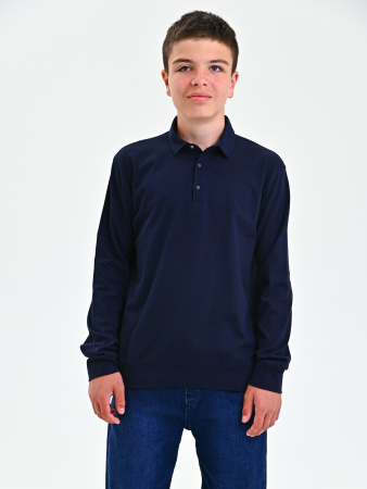 2573 Поло дл.р. д/м (темно-синий весь размерный ряд)