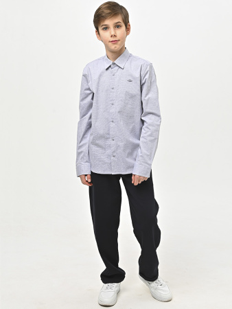 4887 Рубашка дл.р. д/м (синий меланж весь размерный ряд)