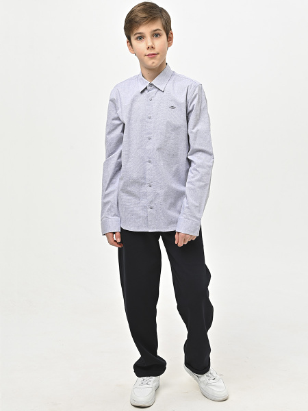 4887 Рубашка дл.р. д/м (синий меланж весь размерный ряд)