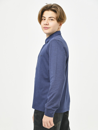 4966 Рубашка трик.(батал) дл.р. д/м (синий весь размерный ряд)