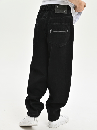 25563-Ch Джинсы утепленные д/м (черный весь размерный ряд)