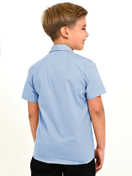 4077 Рубашка к.р. д/м (голубой весь размерный ряд)