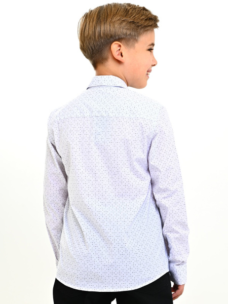 4065 Рубашка дл.р. д/м (белый,синий весь размерный ряд)