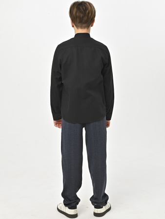 4775 Рубашка (батал) дл.р. д/м (черный весь размерный ряд)