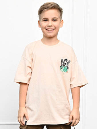 3016 Футболка д/м оверсайз (бежевый весь размерный ряд)