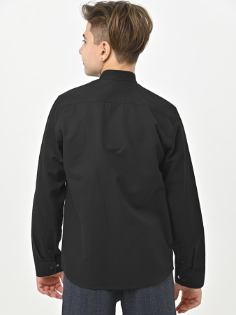 4775 Рубашка (батал) дл.р. д/м (черный весь размерный ряд)