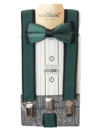 1020 Подтяжки+бабочка д/м (зеленый,черный весь размерный ряд)