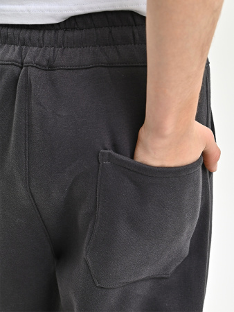 B020-8-Ch Брюки спорт утепл. д/м (темно-серый весь размерный ряд)