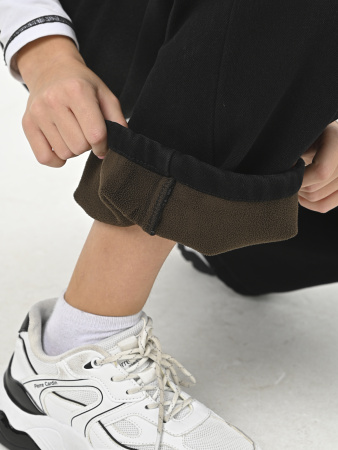 F2821-Ch Джинсы утепленные д/д (черный весь размерный ряд)