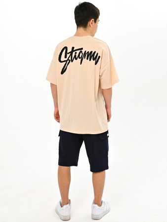 3028 Футболка д/м оверсайз (бежевый весь размерный ряд)