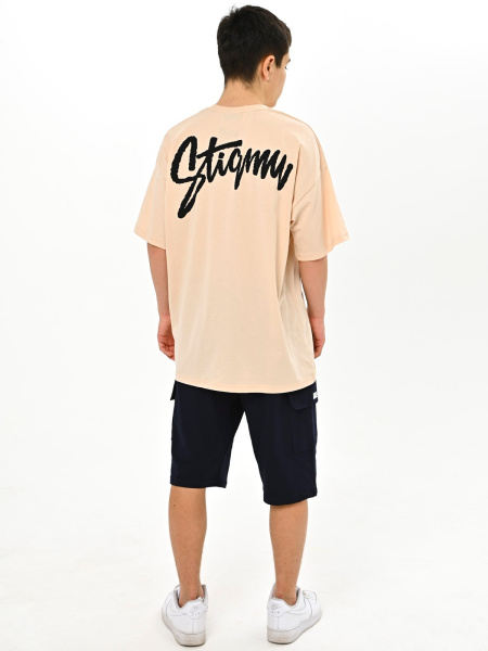 3028 Футболка д/м оверсайз (бежевый весь размерный ряд)