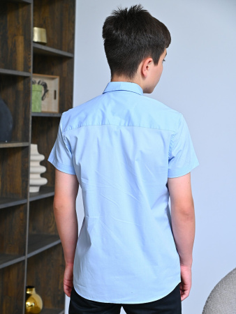 2455 Рубашка к.р. д/м (светло-голубой весь размерный ряд)