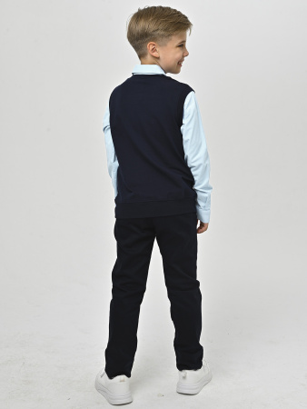 4818 Рубашка/обманка д/м (темно-синий,голубой весь размерный ряд)