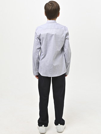 4887 Рубашка дл.р. д/м (синий меланж весь размерный ряд)