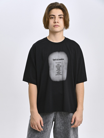 5443 Футболка оверсайз д/м (черный весь размерный ряд)