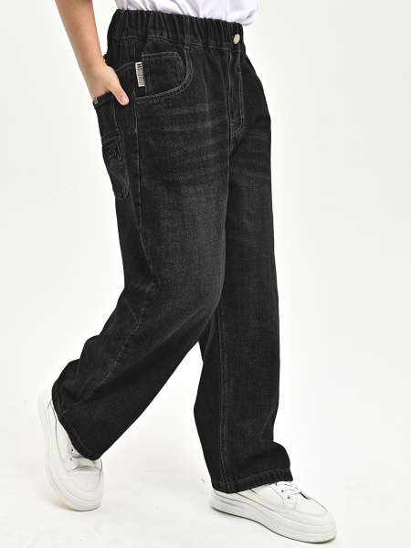 25365-Ch Джинсы утепленные д/м (черный весь размерный ряд)