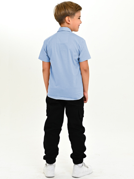 4077 Рубашка к.р. д/м (голубой весь размерный ряд)