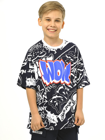 3152 Футболка д/м оверсайз (темно-синий весь размерный ряд)