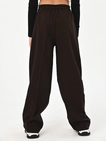 2581KG Брюки палаццо д/д (коричневый весь размерный ряд)