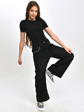 T8045-Ch Джинсы утепленные д/д (черный весь размерный ряд)