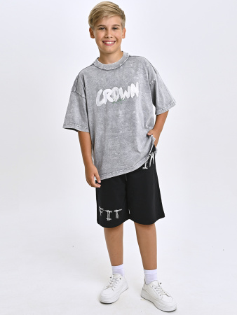 5329 Футболка оверсайз д/м (серый весь размерный ряд)