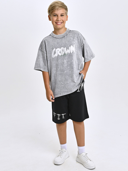 5329 Футболка оверсайз д/м (серый весь размерный ряд)